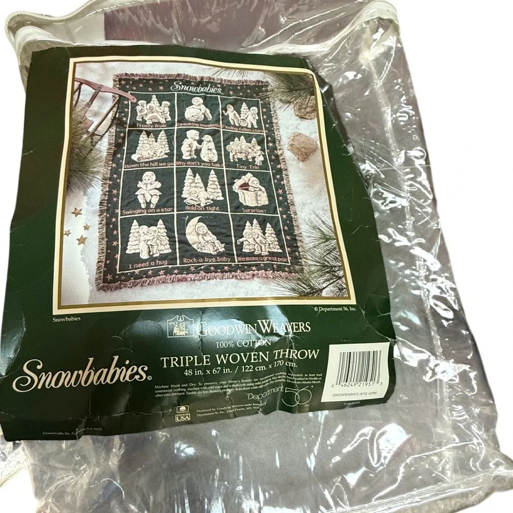 Department 56 Goodwin Weavers‎ Snowbabies Triple Woven Throw Christmas Tapestry